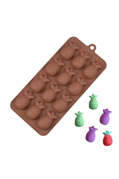Silikon Çikolata Buz Jelibon Epoksi Kalıbı Ananas Modeli ürün görseli 1