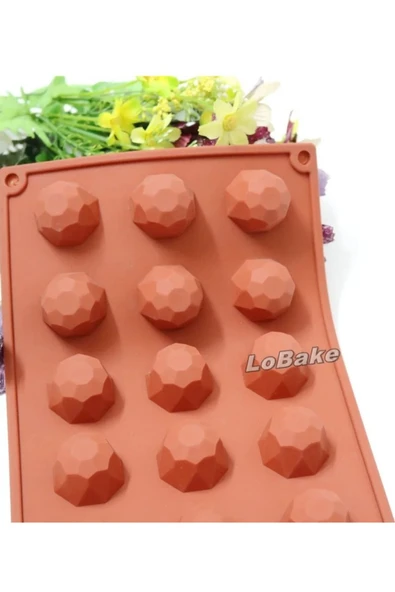 Silikon Çikolata Kek Muffin Kalıbı Elmas Desen ürün görseli 1