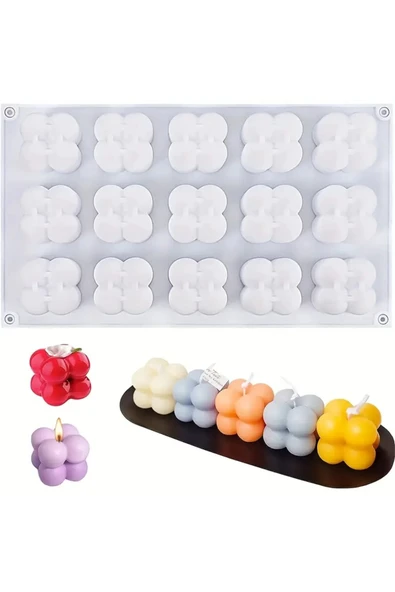 Bubble Mum Silikon Kalıbı 3d Mini Çoklu Bubble Kalıbı Bakeware 15’li - Resim 2