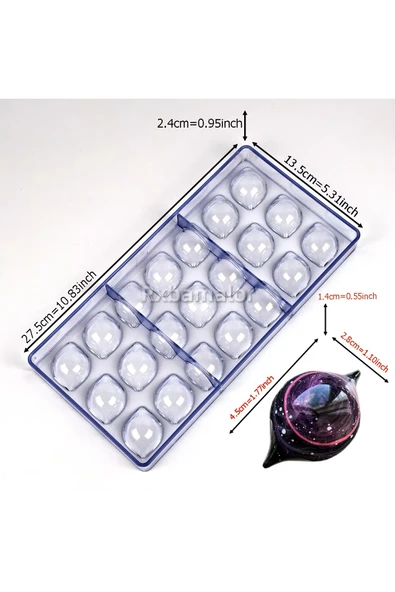 Polikarbon Çikolata Kalıbı Mini Limon - Resim 3