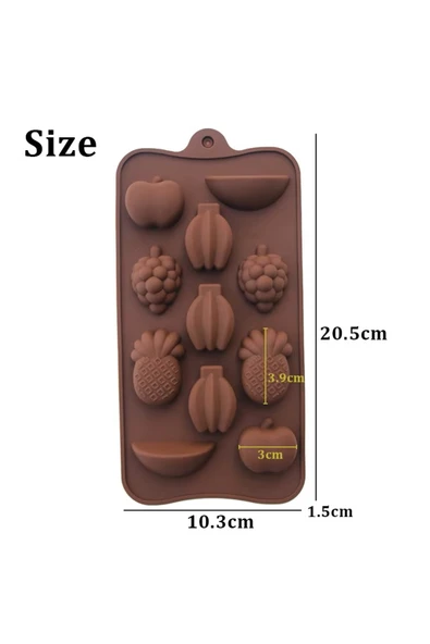 Silikon Çikolata Kalıbı 3D Meyveler - Resim 4