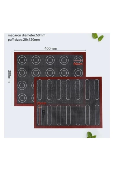 Çift Taraflı Makaron Ve Ekler Silpatı 30x40cm ürün görseli 1