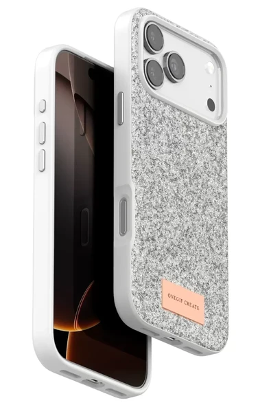 Onegif Apple iPhone 17 Pro Max Bright Simli Kapak - Beyaz ürün görseli 1