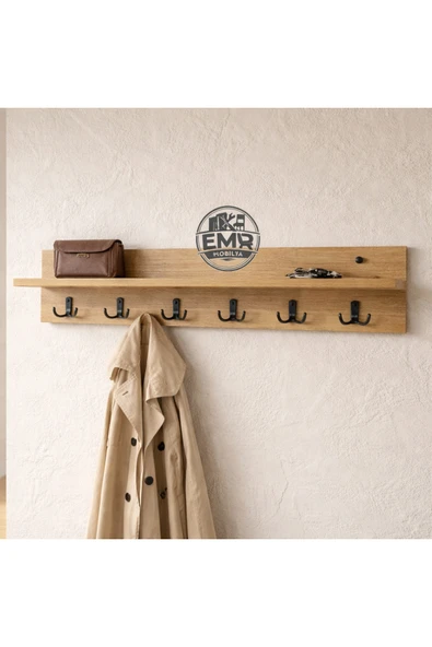 EMRMOBILYA 105 cm 6 Kancalı Duvara Monte Askılık - Resim 3