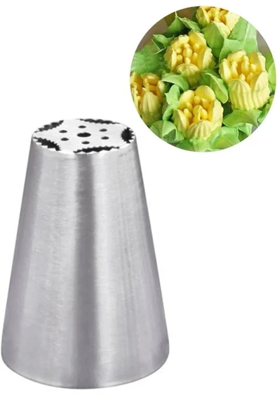 Paslanmaz Çelik Krema Sıkma Torbası Ucu , Rus Duyu, 1 Adet+4 Adet Sıkma Torbası ürün görseli 1