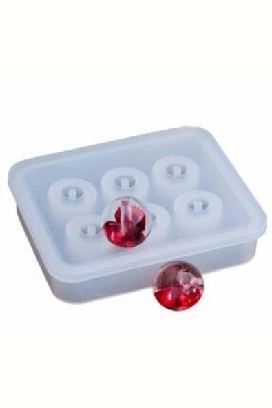 Epoksi Boncuk Şekilli Tesbih Ve Bileklik Silikon Kalıp 12 Mm 6 Lı ürün görseli 1