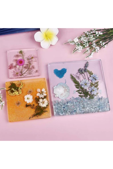 Epoksi Reçine Kalıp Kare Altlık 13x13cm ürün görseli 1