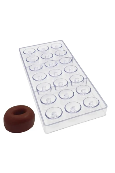 Polikarbon Çikolata Kalıbı Mini Donut Çikolata Kalıbı - Resim 2