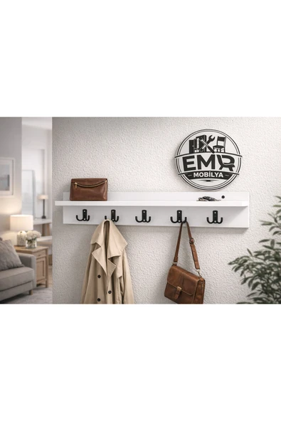 EMRMOBILYA 90 cm 5 kancalı Duvara Monte Askılık ürün görseli 1