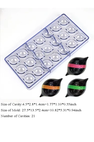Polikarbon Çikolata Kalıbı Mini Limon - Resim 4