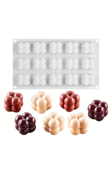 Bubble Mum Silikon Kalıbı 3d Mini Çoklu Bubble Kalıbı Bakeware 15’li - Resim 6