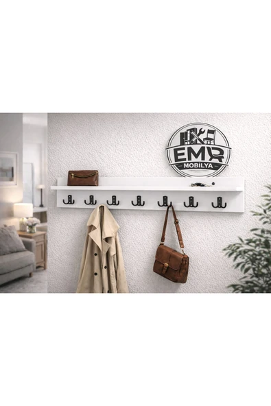 EMRMOBILYA 120cm 7 Kancalı Duvara Monte Askılık ürün görseli 1