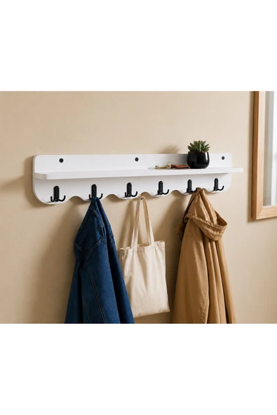 EMRMOBILYA 105 cm Desenli Oval Kesim Duvara Monte Askılık ürün görseli 1