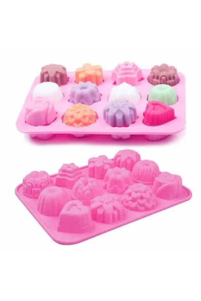 Silikon Çoklu Desen Kek Muffin Çikolata Mum Buz Kalıp ürün görseli 1