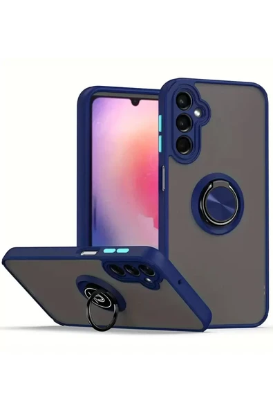 Newface Samsung Galaxy A26 Kılıf Montreal Yüzüklü Silikon Kapak - Lacivert ürün görseli 1