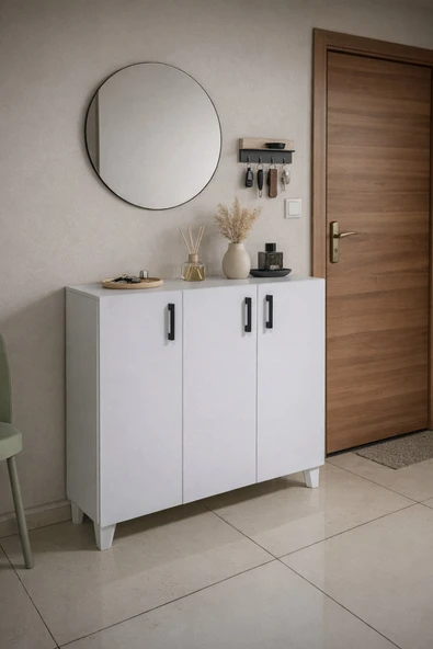 EMRMOBILYA 120 cm Beyaz Ayakkabılık - Resim 4