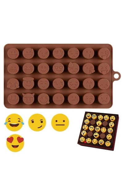 Emoji Şekilleri Silikon Çikolata Kalıbı ürün görseli 1