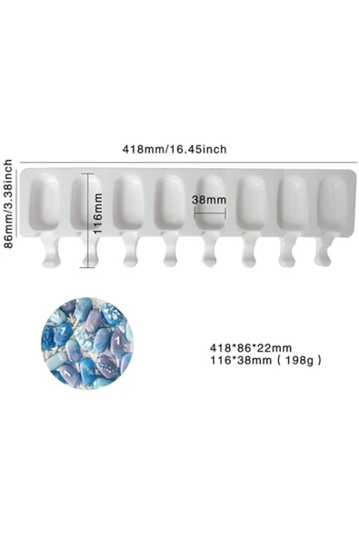 Silikon Mini Magnum Kalıbı 8li - Resim 2