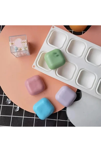 Profesyonel Kare Şekilli Silikon Sabun Muffin Pasta Çikolata Kek Kalıbı ürün görseli 1