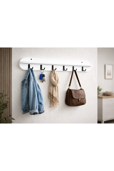 EMRMOBILYA 105cm 6 Kancalı Oval Askılık ürün görseli 1