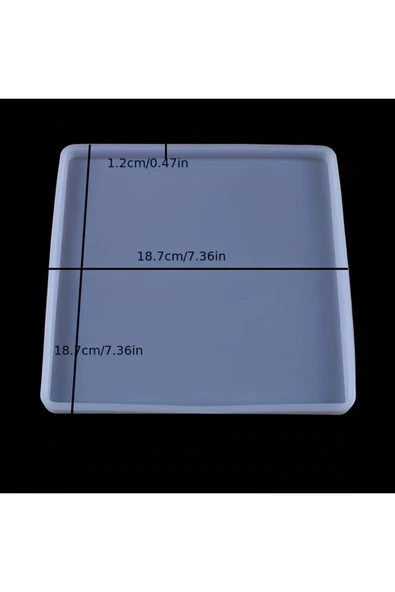 Silikon Epoksi Reçine Kare Tepsi Kalıbı 18,7X18,7cm ürün görseli 1