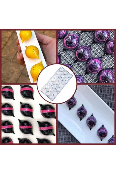 Polikarbon Çikolata Kalıbı Mini Limon - Resim 2