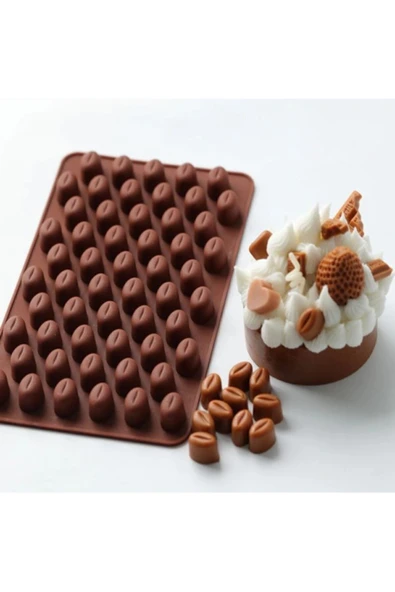 Silikon Mini Kahve Çekirdeği Çikolata Buz Kalıbı ürün görseli 1
