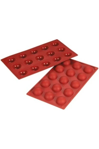 Küre 15'li Silikon Kek Pasta Buz Kalıbı Kahverengi ecmelNM445 1083189 ürün görseli 1
