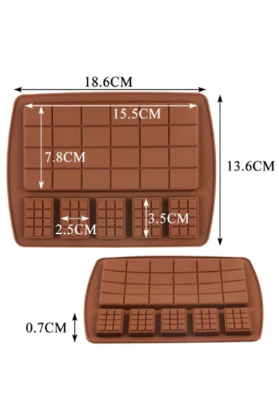 Silikon Tablet Çikolata Kalıbı - Resim 2