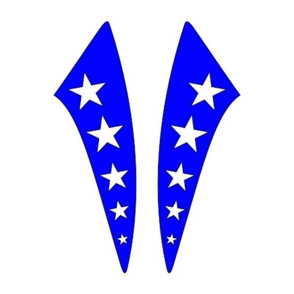 Cg Mavi Yıldızlı Çamurluk Yan Sticker ürün görseli 1