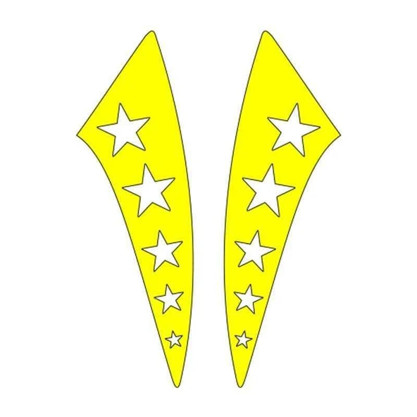 Cg Sarı Yıldızlı Çamurluk Yan Sticker ürün görseli 1