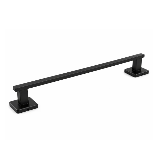 (1 Adet) Mono Serisi 47 cm Siyah Uzun Premium Havluluk Banyo Lavabo Lüks Havlu Askılığı ürün görseli 1