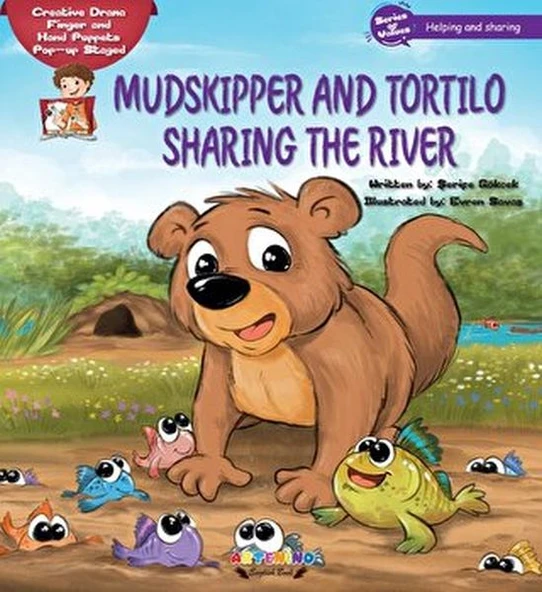 Mudskipper And Tortilo Sharing The River Creative Drama Finger and Hand Puppets Pop-up Staged ürün görseli 1