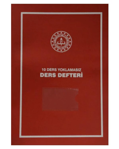 Ders Defteri 10 Dersli Yoklamasız Lise Kırmızı Plastik Kapak ürün görseli 1