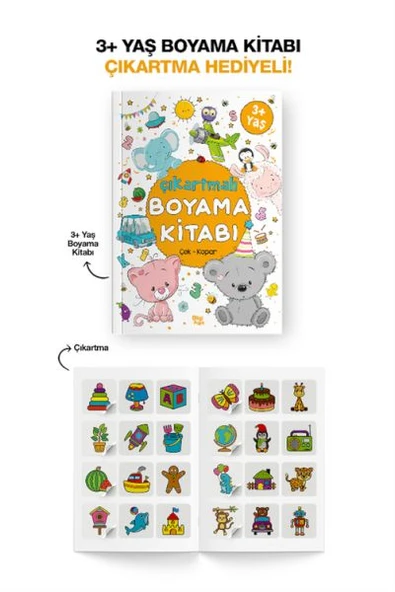 Çıkartmalı Boyama Kitabı  3 Yaş + ürün görseli 1