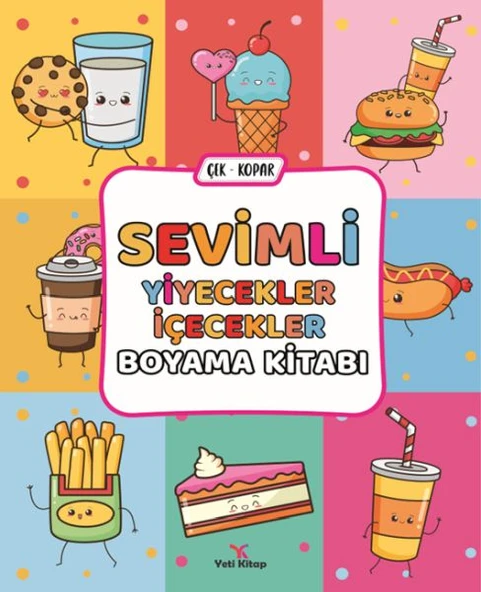 Sevimli Yiyecekler İçecekler Boyama Kitabı ürün görseli 1