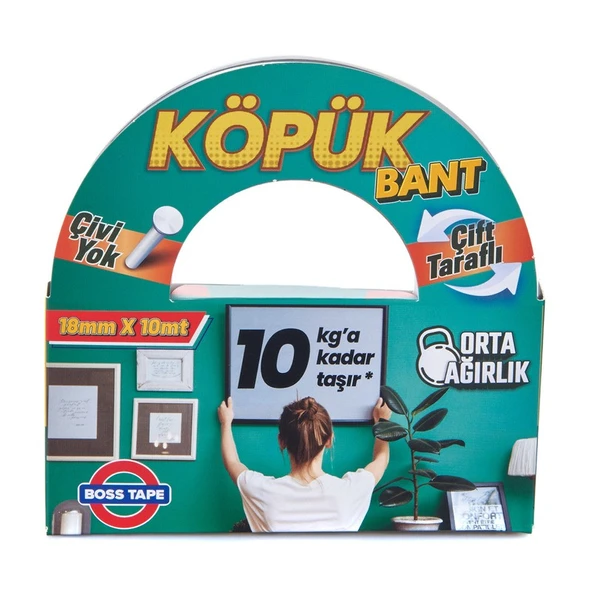 Boss Tape Çift Taraflı Köpük Bant 18X10MT BT-01011 ürün görseli 1