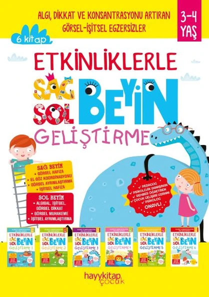 Etkinliklerle Sağ Beyin Sol Beyin Geliştirme (3-4 Yaş), 6’lı Set ürün görseli 1