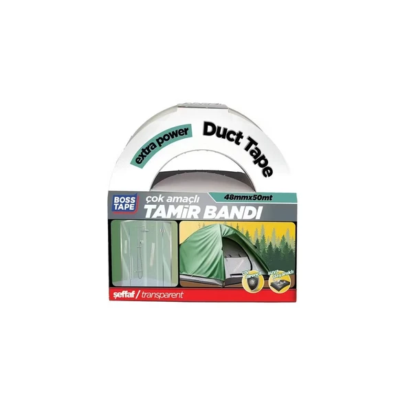 Boss Tape Duct Tape Tamir Bandı 48mmx50mt-Şeffaf BT-02042 ürün görseli 1