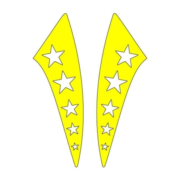 Cg F.Sarı Yıldızlı Çamurluk Yan Sticker ürün görseli 1