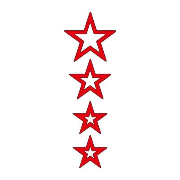 Cg Kırmızı Yıldızlı Çamurluk Üst Sticker ürün görseli 1