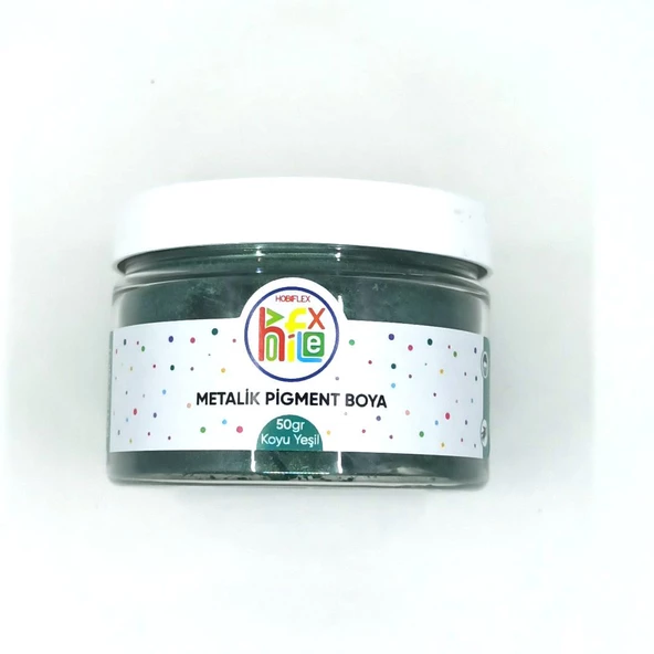 METALİK SEDEFLİ PİGMENT TOZ BOYA KOYU YEŞİL RENK 50 GR ürün görseli 1