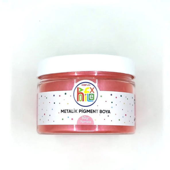 METALİK SEDEFLİ PİGMENT TOZ BOYA PEMBE RENK 50 GR ürün görseli 1