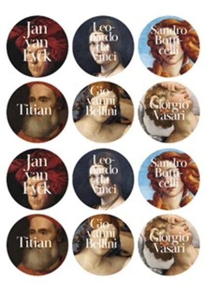 İkonik Tablolar Sticker (12'li) ürün görseli 1