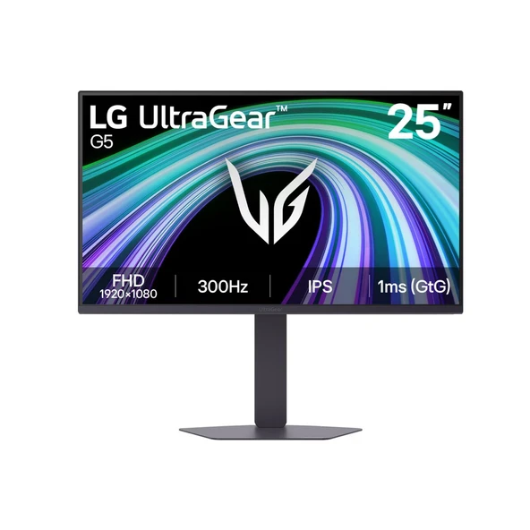 LG 25G550B-B 25" UltraGear G5 1ms (GtG) 300Hz (2xHDMI+Display) HDR 10 G-SYNC FreeSync IPS Panel FHD Pivot Oyun Monitörü ürün görseli 1