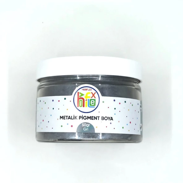 METALİK SEDEFLİ PİGMENT TOZ BOYA GRİ RENK 50 GR ürün görseli 1