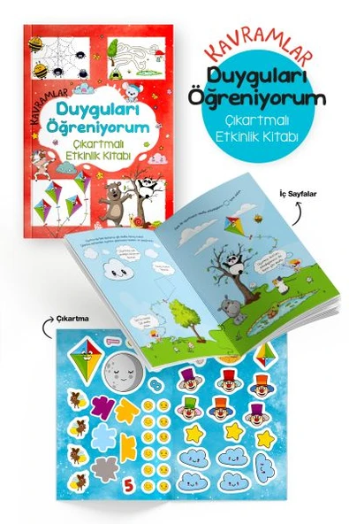 Kavramlar – Duyguları Öğreniyorum – Çıkartmalı Etkinlik Kitabı - 3 Yaş + ürün görseli 1