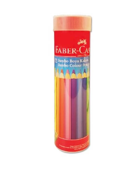 Faber Castell 12 Renk Metal Kutulu Jumbo Kuru Boya Kalemi ürün görseli 1