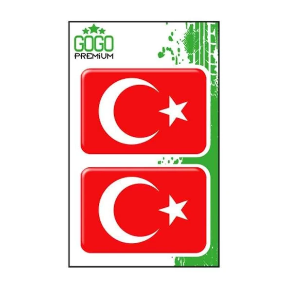 Türk Bayrağı 3 (4X6 Cm) İkili Damla Etiket ürün görseli 1
