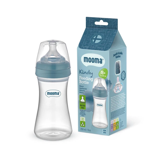 Kindy Biberon 250 ml 18+ Ay Hızlı Akış Pastel Mavi (4 ADET) ürün görseli 1